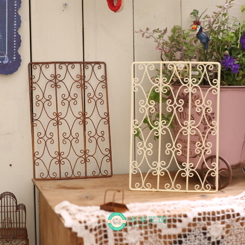 INS复古铁艺窗花摆件窗花背景板花园装饰迷你隔断娃娃屋摆件创意
