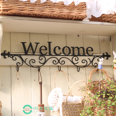 INS铁艺欢迎牌挂牌装饰牌字母创意WELCOME壁饰壁挂墙壁户外