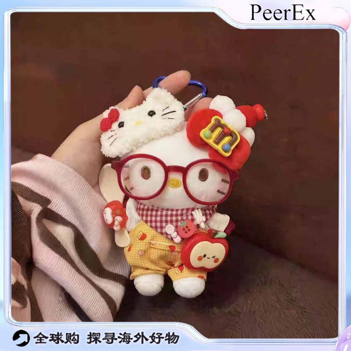 日本PeerEx饼干背带裤哈喽Kitty包包挂件可爱玩偶钥匙扣创意挂饰