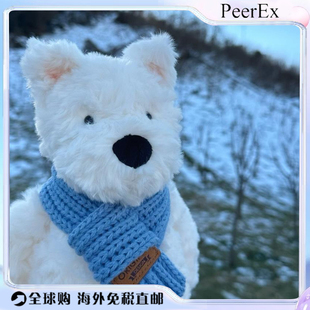 日本PeerEx围巾西高地小狗毛绒公仔可爱毛绒玩偶送女生生日礼物