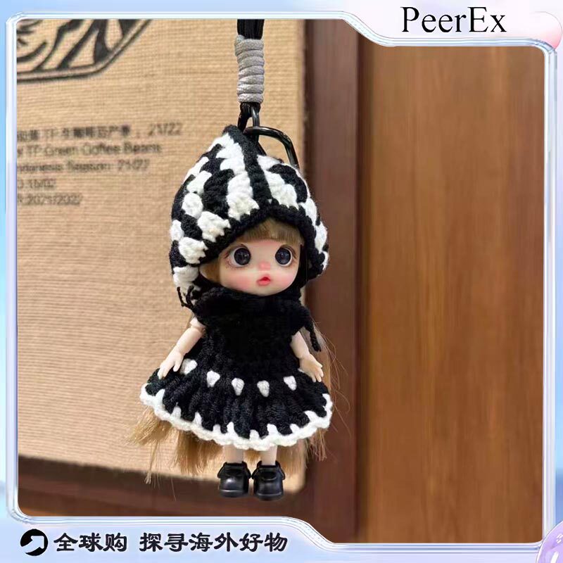 日本PeerEx可爱洛丽塔玩偶包包挂件搪胶娃娃钥匙扣公仔送闺蜜礼物