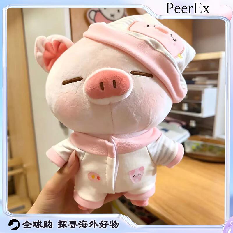 日本PeerEx波波猪站立猪玩偶毛绒可爱卡通公仔抱枕呆萌睡觉搭子