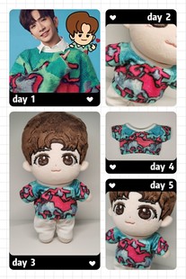 Mirror公仔衫娃衣20cm应援AnsonLo卢瀚霆红绿花毛衣