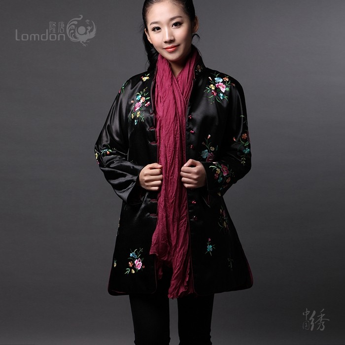 原创花色棉衣立领唐装民族风手工精致刺绣宽松外套夹棉衣女装M264