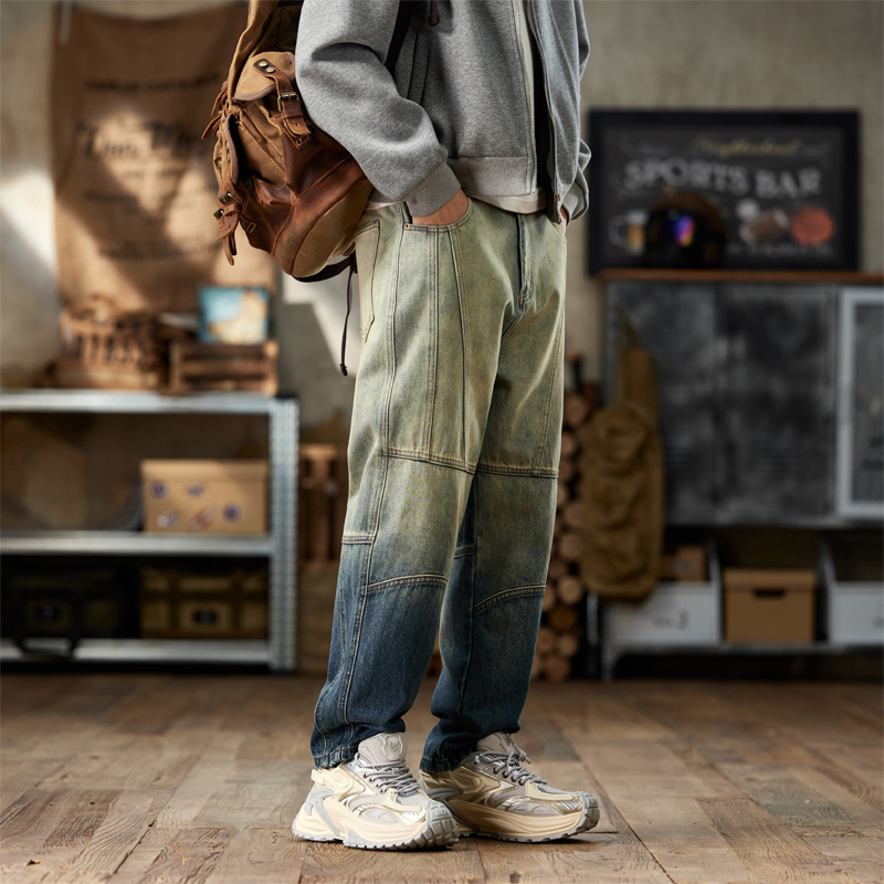 美式复古潮牌工装牛仔裤