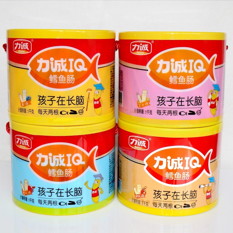 力诚鳕鱼肠1000克50支iq鳕鱼棒营养零食原味芝士虾风味牛肉火腿肠