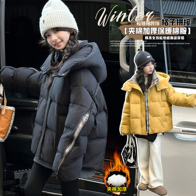 女童羽绒棉服冬装2025新款女大童超好看短款棉衣儿童冬季加厚外套