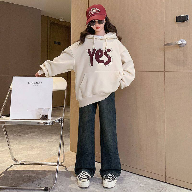 女中大童连帽卫衣春秋季韩版宽松12初中学生15设计感上衣服13岁