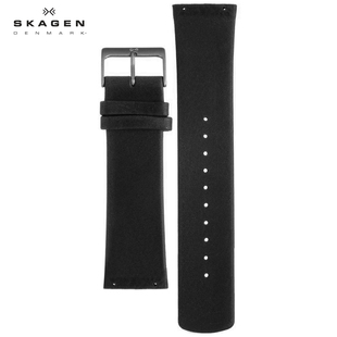 SKAGEN真皮表带24mm22mm20mm18mm16mm14mm12mm凹型螺丝拆装生耳