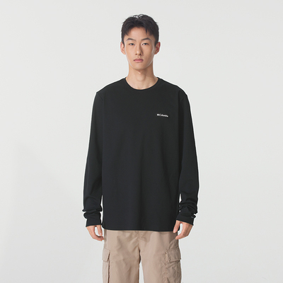 Columbia哥伦比亚男户外春季新款运动卫衣休闲圆领长袖T恤AE5374