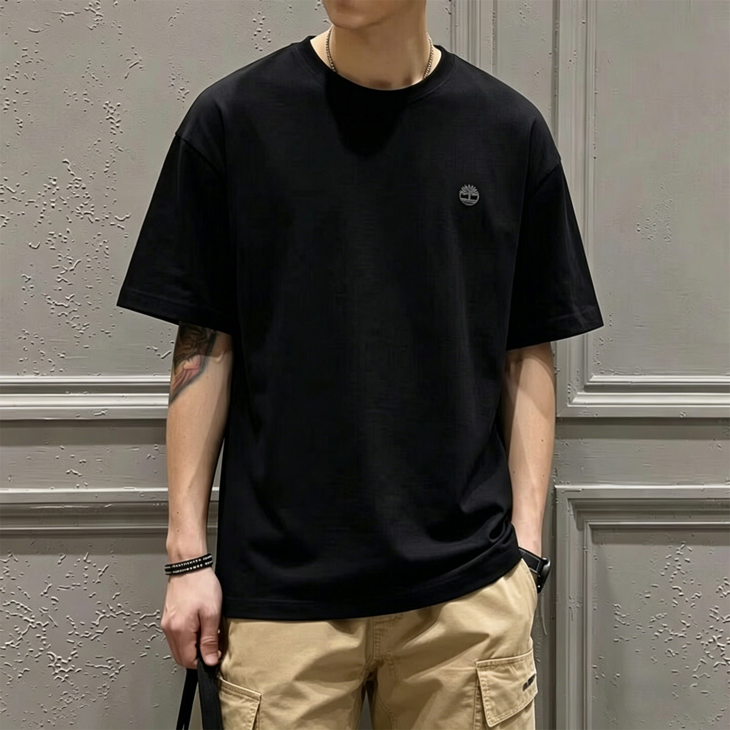 Timberland添柏岚纯棉体恤男装夏季新款休闲透气半袖短袖男士T恤