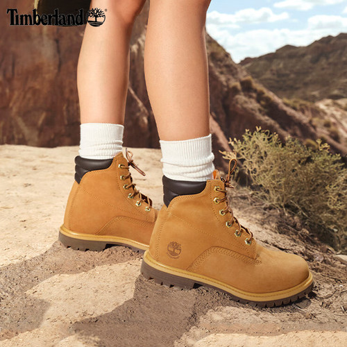 Timberland添柏岚女鞋马丁靴户外徒步登山鞋厚底高帮靴经典大黄靴