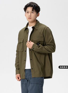Timberland添柏岚外套男春季新款户外休闲夹克宽松长袖衬衫A68WU