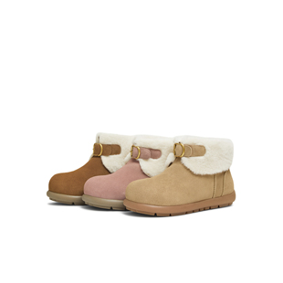 天美意复古厚底加绒保暖雪地靴棉鞋 CER41DD5 女休闲短靴2025冬新款