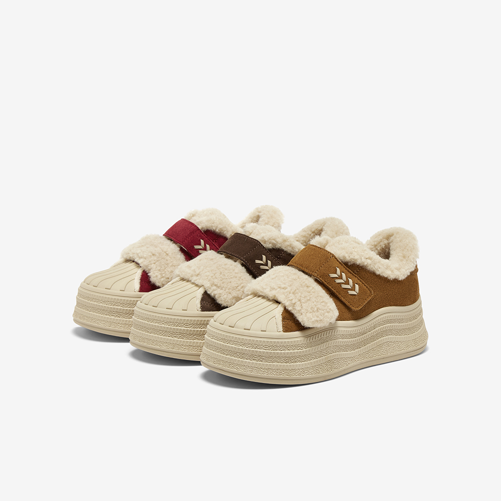 百思图2025冬季新款加绒毛毛鞋