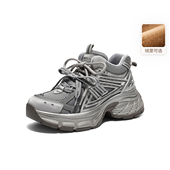 百丽蓝鲸高帮加绒老爹鞋 E8X1DAM6 运动休闲鞋 女新款 商场厚底棉鞋