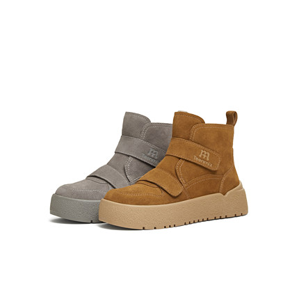 天美意厚底复古加绒保暖雪地靴时装靴女棉鞋短靴25冬新款CCR42DD5