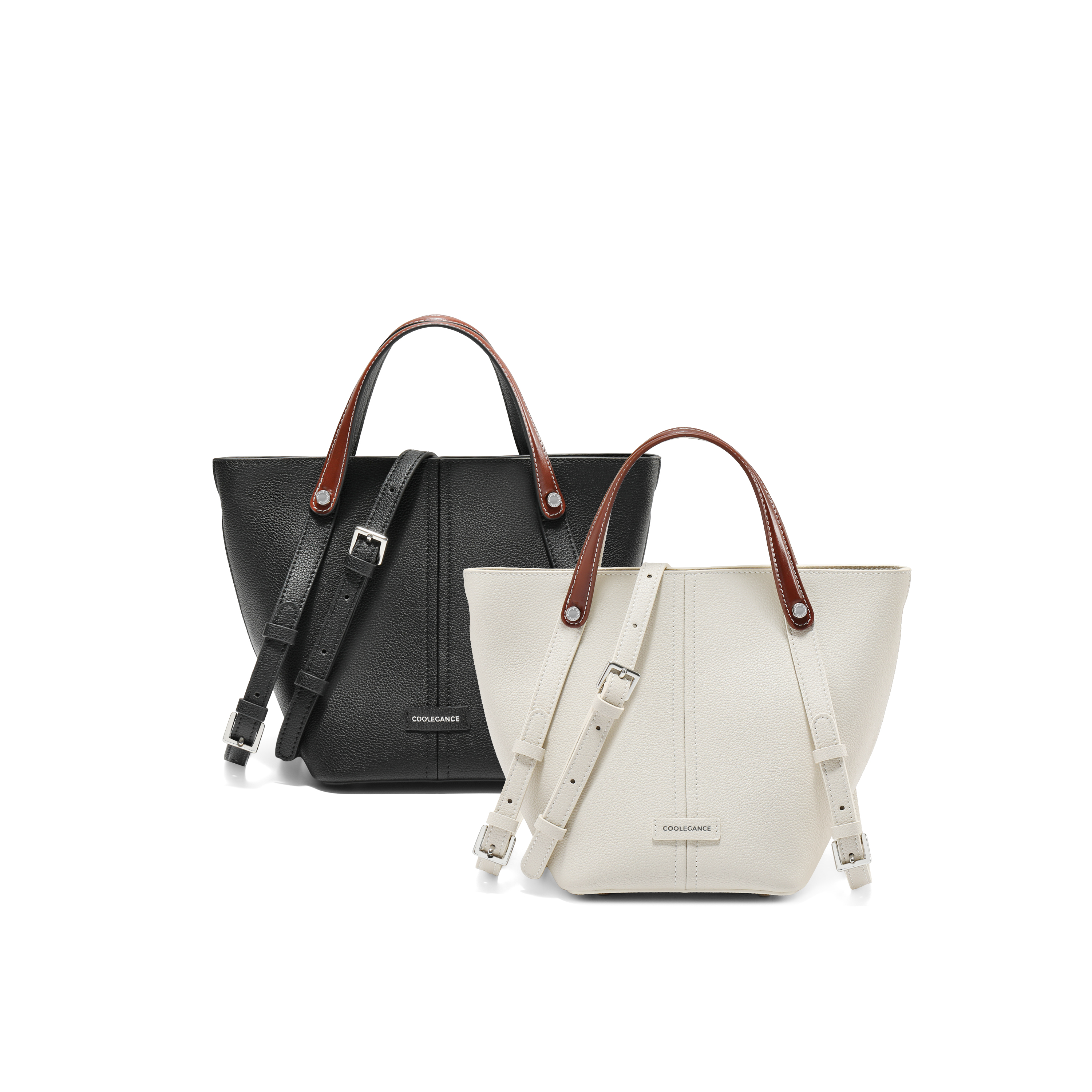 百丽包包女2025秋新款质感通勤多背法单肩斜挎手提水桶包8531CCX5