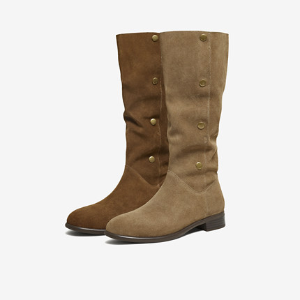 TATA他她靴子2025冬季新款时装靴百搭女鞋长靴厚底长筒靴YYN01DG5