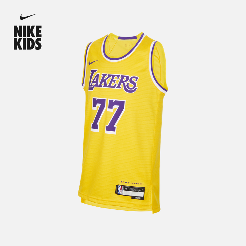 耐克洛杉矶湖人队卢卡·东契奇大童速干球衣官方Nike NBA IQ4147