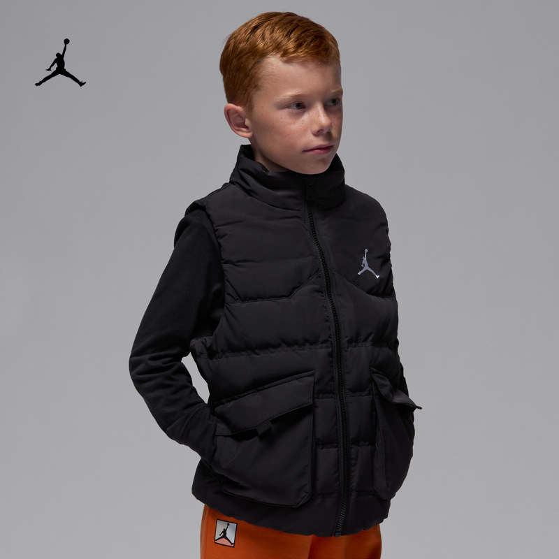 耐克乔丹幼童三防羽绒服马甲冬季男童保暖防泼水JORDAN HQ7560