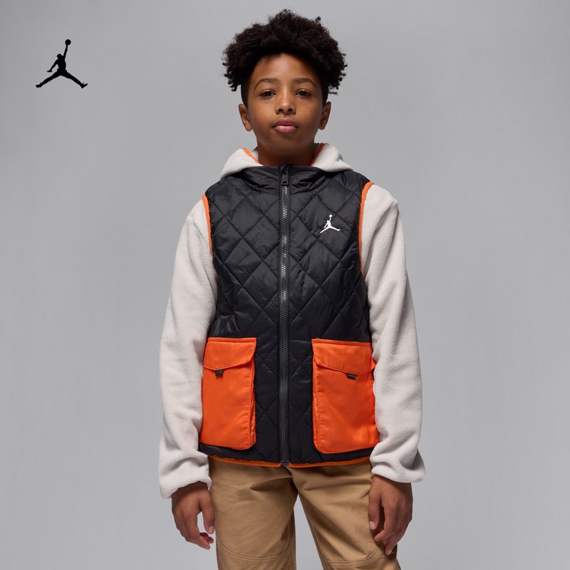 耐克乔丹大童摇粒绒夹克冬季新款男童三合一两件套JORDAN IQ9998