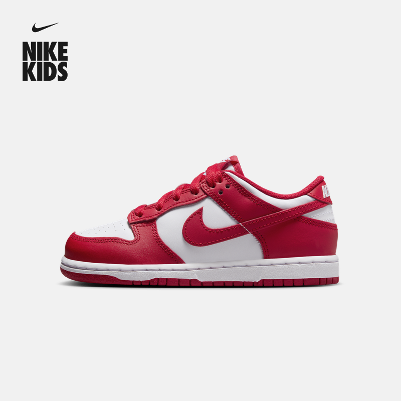 耐克幼童低帮平底运动鞋春季男女童部分皮面板鞋NIKE DUNK FB9108