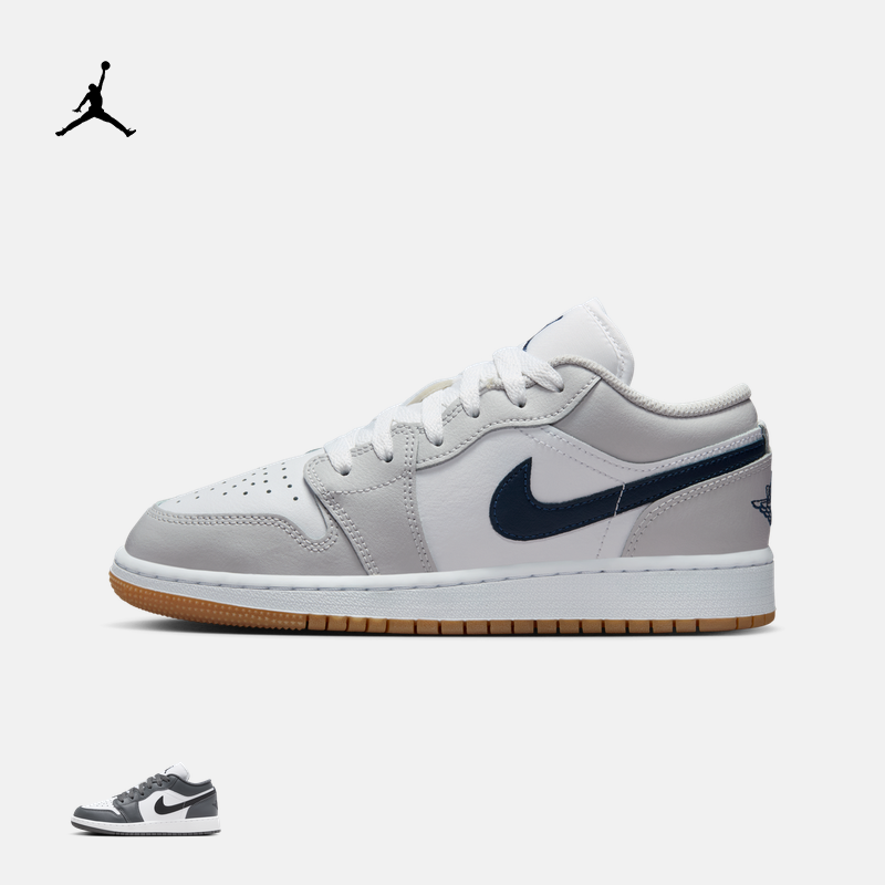 耐克乔丹大童轻便AJ1板鞋春季男女童平底低帮运动鞋JORDAN 553560