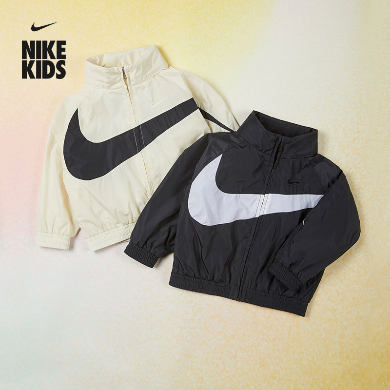 耐克勾婴童梭织夹克春季男童宝宝休闲叠搭立领外套NIKE HF2472