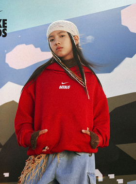 耐克马年限定脱缰系列新年大童连帽卫衣春季男女童NIKE IQ3934