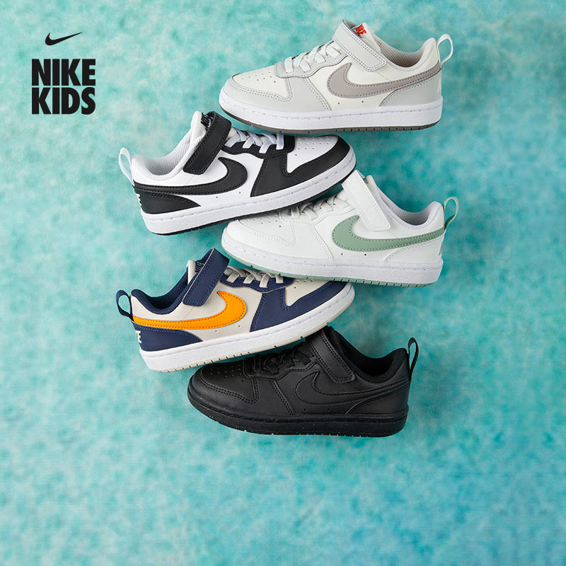 耐克酷菠萝幼童平底运动鞋春季男女童低帮板鞋NIKE COURT DV5457