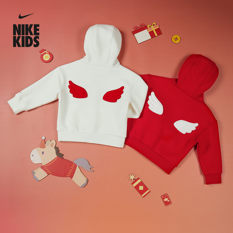 耐克马年限定脱缰系列新年婴童套头连帽衫春新款男童NIKE IU5255