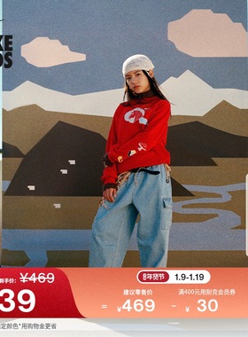 耐克大童宽松牛仔工装长裤春季新款男女童机能风NIKE IO0197