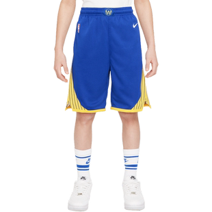 耐克金州勇士队大童透气美式短裤男童速干NIKE ICON NBA FZ1189