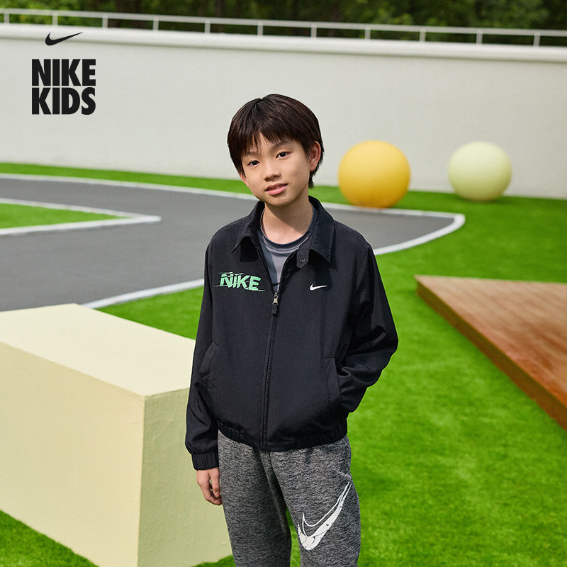 耐克大童防泼水运动夹克冬季新款男童轻便叠搭外套NIKE IO0249