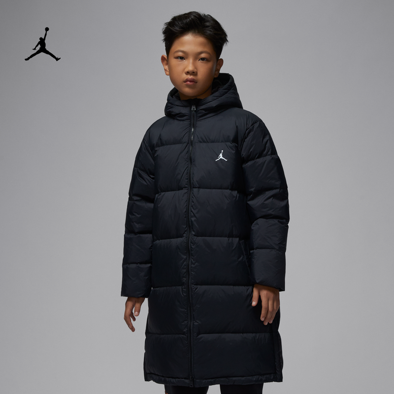 耐克乔丹大童保暖三防羽绒服外套冬季新款男童拒水JORDAN IQ9982