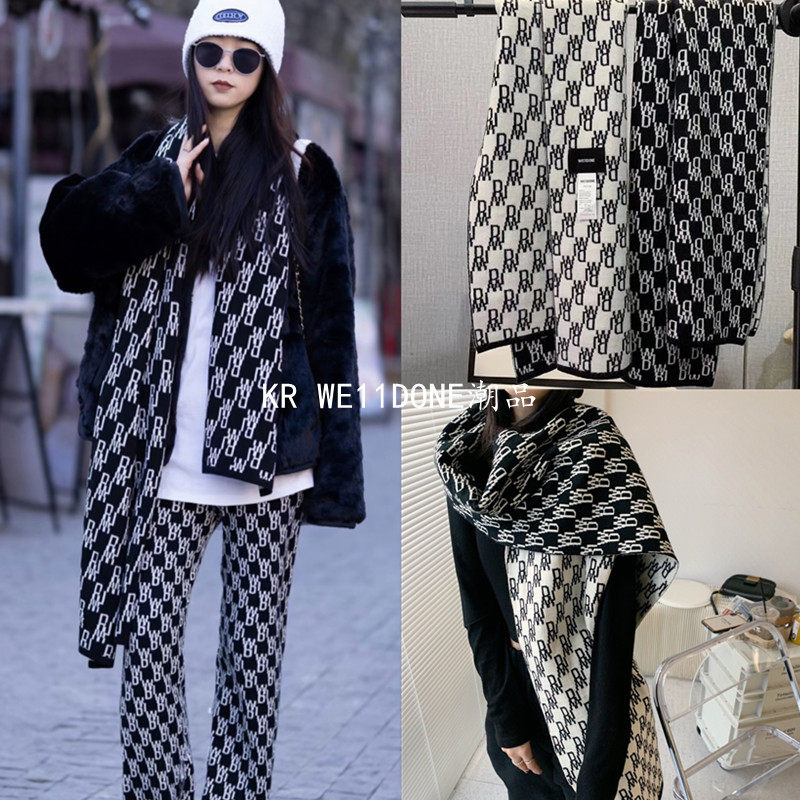 必入搭配/KR WE11DONE 20FW秋冬新品 限定款老花logo双面羊绒围巾在类目 服饰配件/皮带/帽子/围巾, 围巾/丝巾/披肩中 - 来自Buy2taobao.com提供专业的淘宝代购服务