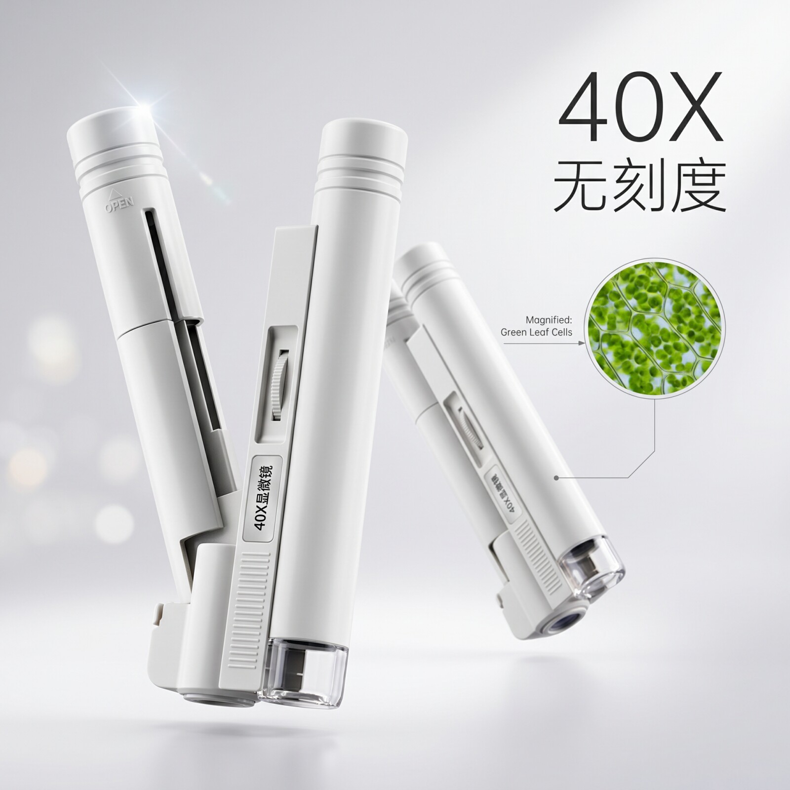 高倍显微镜150高倍手持放大镜带LED灯100倍高清纺织印刷网点用40/80倍鉴定便携式珠宝科学生儿童显微镜1000