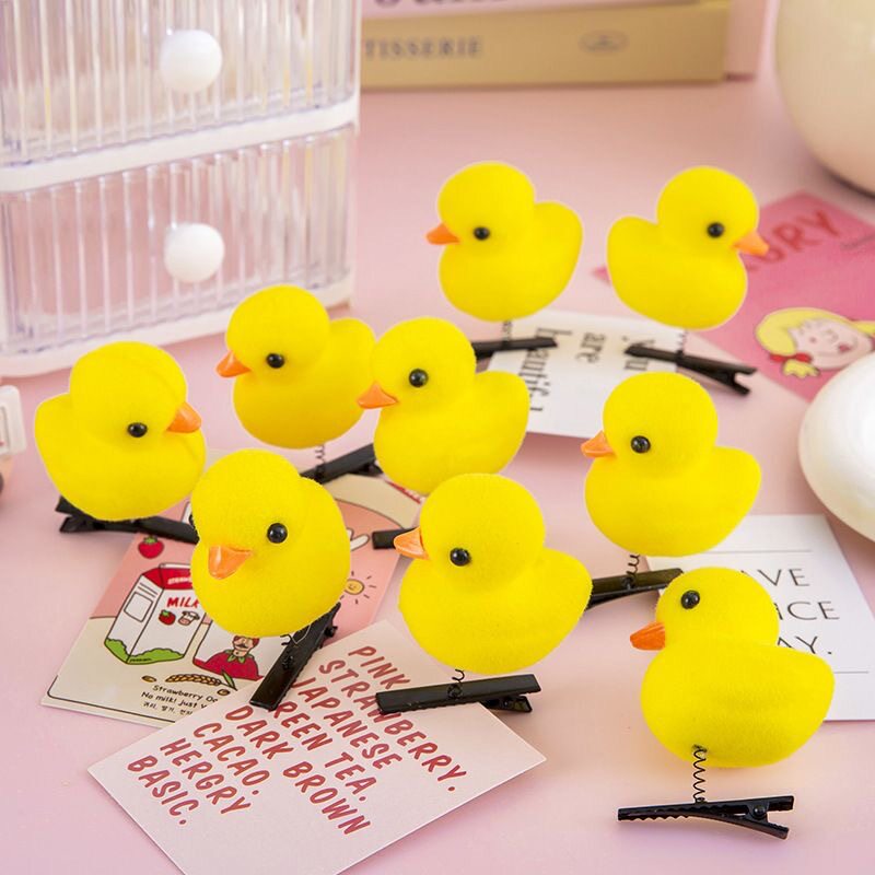 小鸡发夹小黄鸭发夹儿童卖萌弹簧头饰班级幼儿园班级分享小礼品