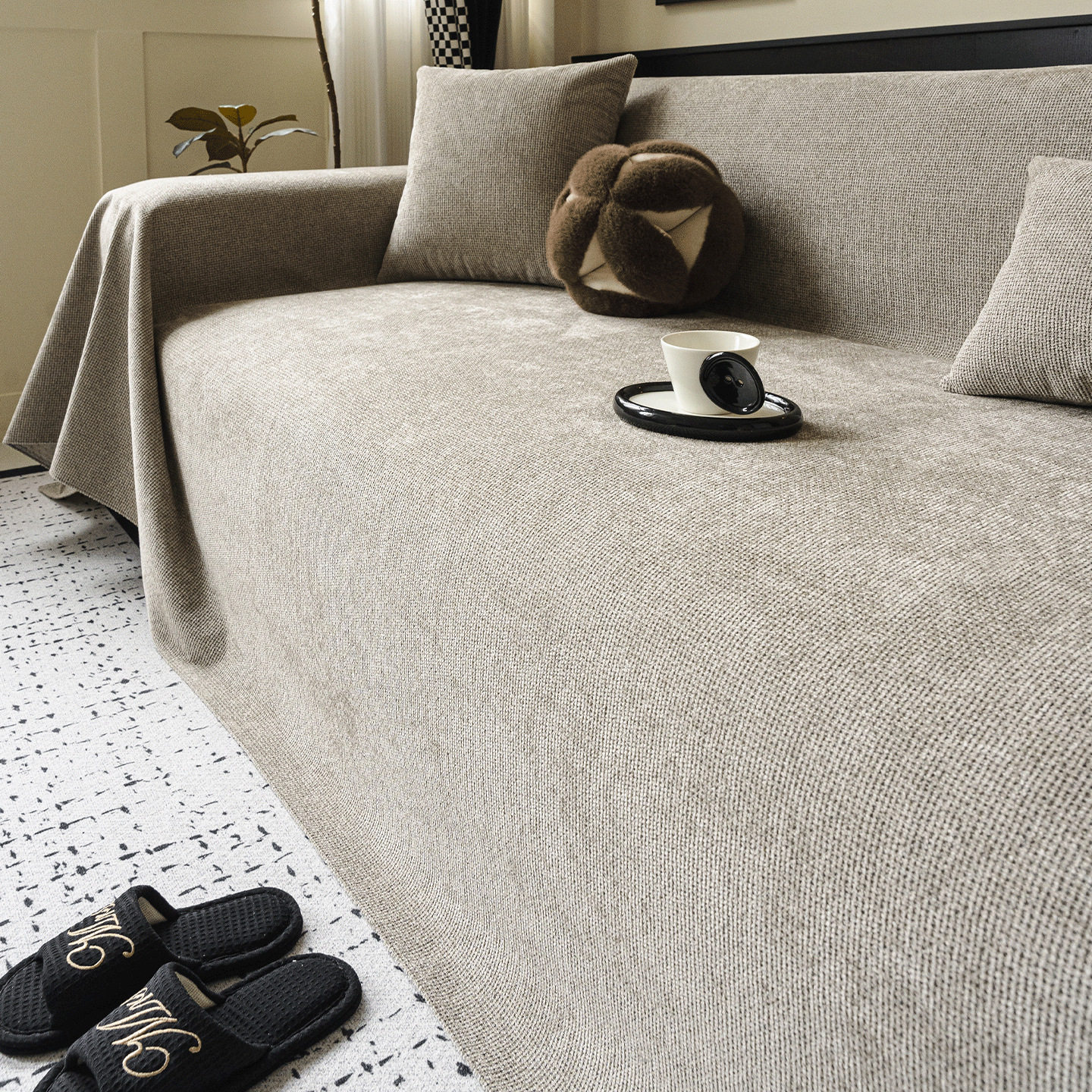 简约风高克重防水沙发巾2026新款四季通用一片式盖布巾沙发毯