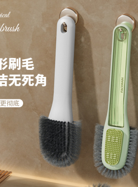 双刷头鞋刷无死角去污刷鞋神器软毛不伤鞋麂皮翻毛皮五面鞋刷子