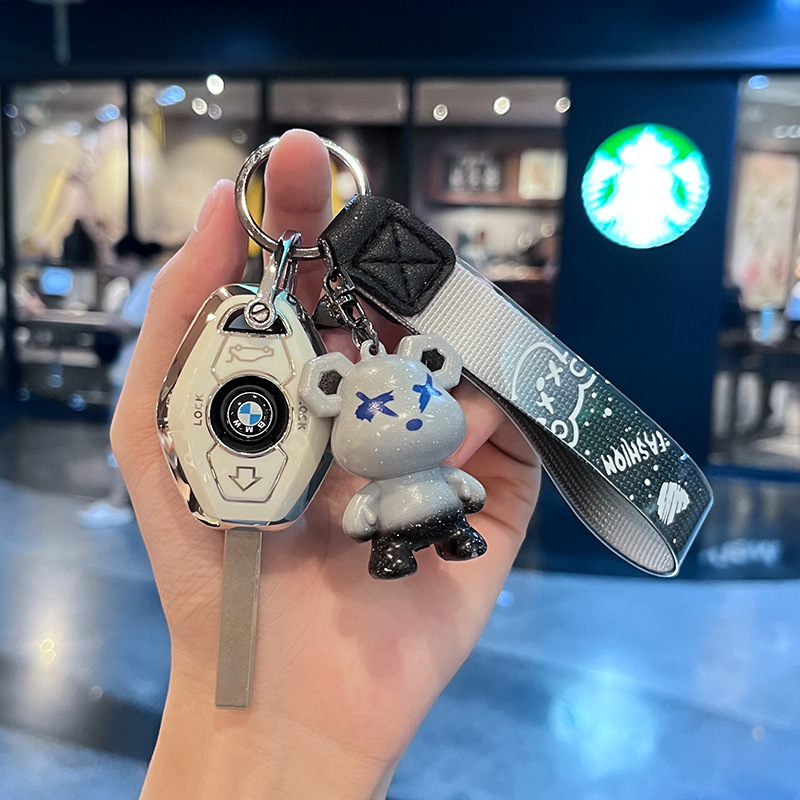 适用宝马老款直板钥匙套X3 5 Z3 4 3 5 7系E38 E39 E46 E83车包扣