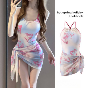 温泉泳装 连体显瘦性感纯欲风学生高级感2025新款 夏季 泳衣女款