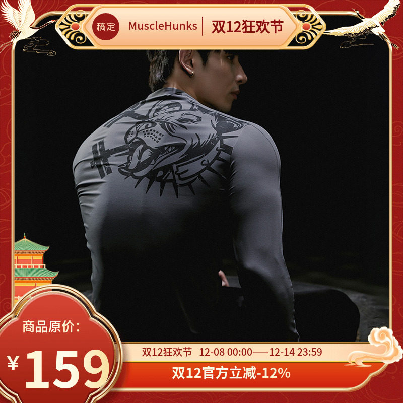 肌肉狗舒适亲肤潮牌新品长袖T恤