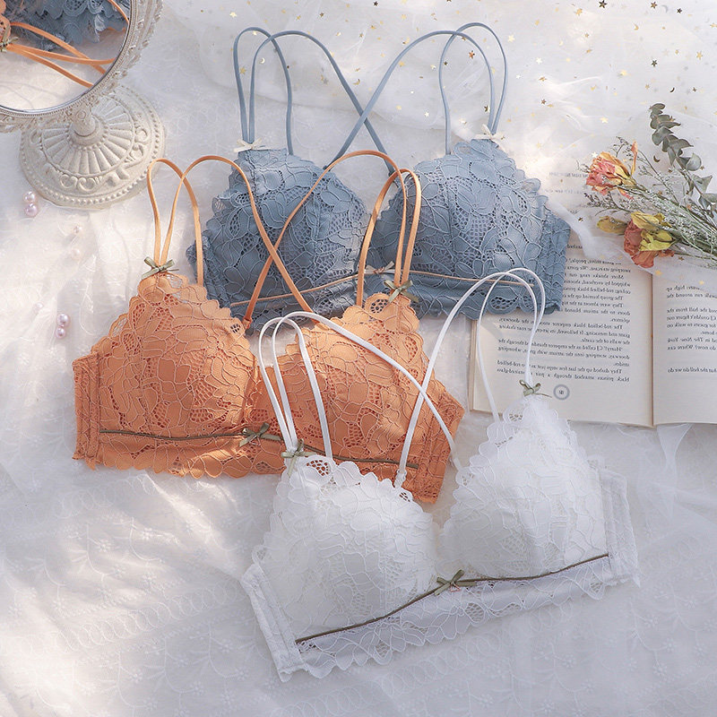 俞兆林内衣女小胸聚拢薄款文胸无钢圈套装收副乳防下垂蕾丝胸罩