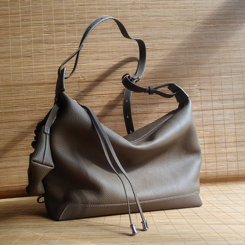 高版本厚实togo头层牛皮hobo包