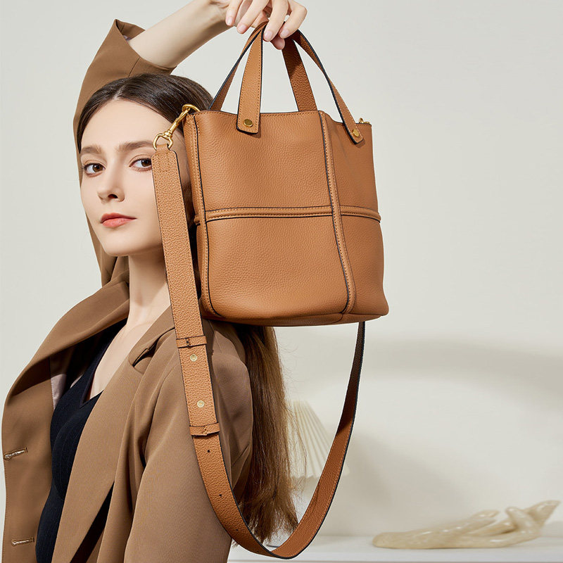 togo头层牛皮菜篮子手拎包大容量真皮水桶包hobo格子托特包斜挎女,箱包皮具/热销女包/男包,水桶包,淘宝优惠券,粉丝福利购,淘宝优惠卷