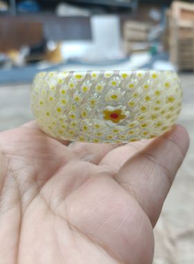 内径54特价时尚百搭手镯猫眼黄色花型工艺特色独款313