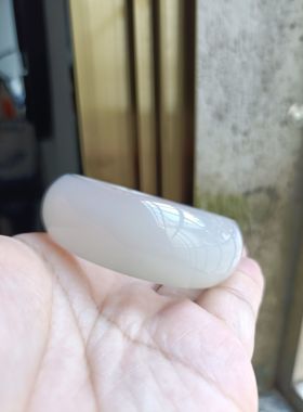 一物一拍纯天然白玛瑙手镯加宽加厚时尚百搭原石无烧女手环礼262