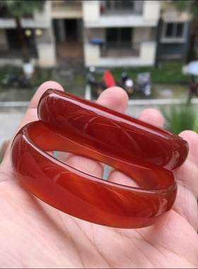 红玛瑙原色本命年手镯送戒指